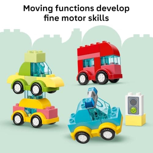 Building Toys for Boys & Girls, Ages 1.5+, Develops Fine Motor Skills, Learning Playset, 42 Pieces, Gift for Toddlers LEGO DUPLO My First Creative Vehicles 10474 B0FMS6DY4Q