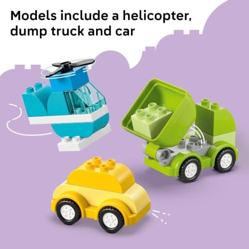 Building Toys for Boys & Girls, Ages 1.5+, Develops Fine Motor Skills, Learning Playset, 42 Pieces, Gift for Toddlers LEGO DUPLO My First Creative Vehicles 10474 B0FMS6DY4Q