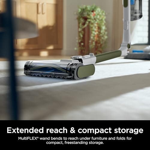 Shark PowerPro Flex Pet Plus Cordless Vacuum, FloorDetect Technology, MultiFLEX Wand, HEPA Filter, for Carpets & Hard Floors, Up to 50-Minute Runtime, Powerful Pet Hair Pickup, Olive, IZ387H