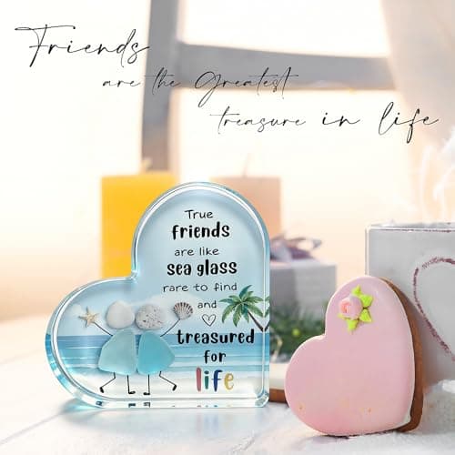 Friends Gifts Quote Heart Keepsake, Friendship Gift for Your Bestie, Soul Sister & Female Companion | Uplifting Emotional Support Present for Women, Birthday Gift Idea & Treasured Appreciation Token B0GJD78ZF9