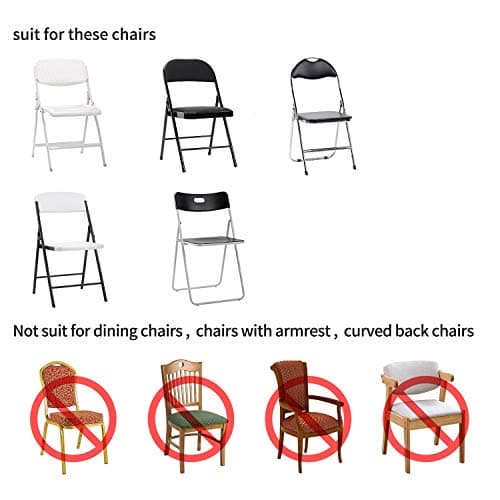 Peomeise Stretch Spandex Folding Chair Cover for Wedding Party Dining Banquet Event (White,12pcs)