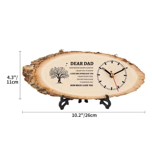 BeauGift Dad Gifts, Wooden Clock Gifts for Daddy from Daughter Son Kids, Dad Birthday Gift Idea for Papa Who Wants Nothing, Christmas from Child to My Dad