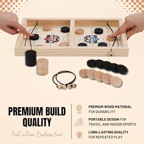 Fast Sling Puck Game - Super Winner Slingshot Puck Board Game - Sling It Shot 2 Player Hockey Table for Kids, Teen and Adults - Christmas Indoor Family Tabletop Games