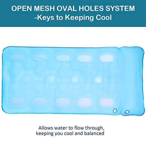 FindUWill Oversized Pool Float Lounge, 72" X 37" Extra Large Fabric-Covered Pool Floats for Adults, Inflatable Contour Lounger with Headrest Ultra-Comfort Cooling Pool Raft (XL, Monstera)