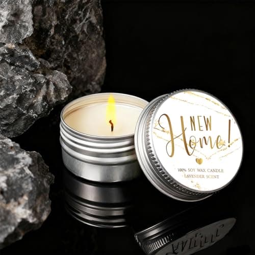 Housewarming Wine Glass Gifts for Couple, Stemless Wine Glasses Bottle Bag Candle Set for New Apartment, Blessing gifts for Women, Men, Couple, First Time Home Buyers, Homeowners, Family -149