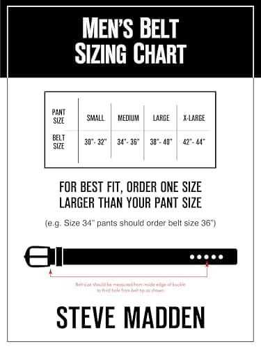 Steve Madden mens Reversible Men's Dress Casual Every Day Leather Belt