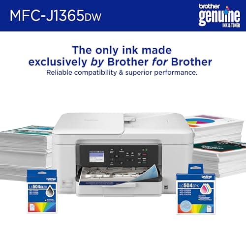 Brother INKvestment 1365 Wireless Color Inkjet All-in-One Printer with Automatic Duplex Printing and 1.8” Color Display | Includes Refresh Subscription Trial(1) (MFC-J1365DW)