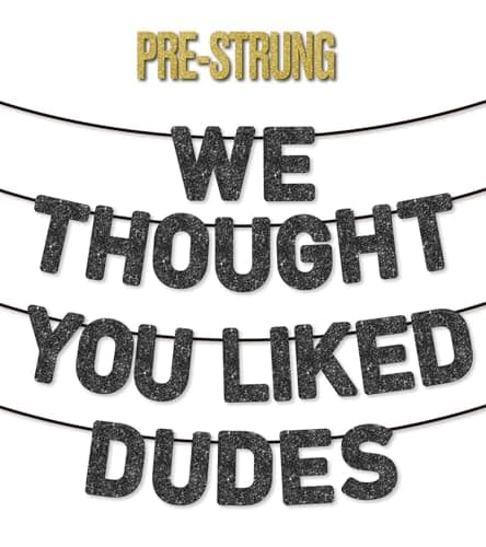 Pre-Strung Funny Bachelor Party Banner - Bachelor Party Decorations/Accessories/Gifts/Favors,Black Glitter