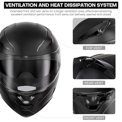 Bluetooth Motorcycle Helmet, Full Face Flip Up Modular Motorcycle Helmet with Bluetooth intercom headsets, DOT Approved Dual Visor Helmets