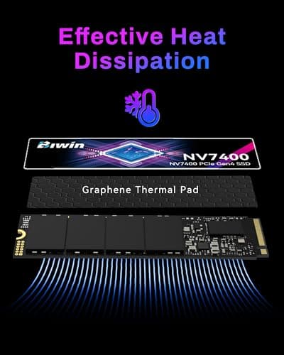 BIWIN Black Opal NV7400 1TB SSD Gen4x4, Read Speed up to 7450MB/s, NVMe M.2 2280 PCIe 4.0 Internal PC Solid State Drive for Laptop/Desktop/PS5