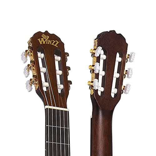 Winzz Classical Guitar 4/4 Adult Classical Guitar for Beginners 39 Inches Brown