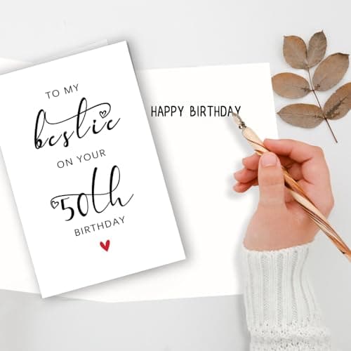 Bestie 50th Birthday Card, 50th Birthday Card for Her Women Best Friend, 50th Birthday Gifts for Sister Female Friend, To My Bestie On Your 50th Birthday
