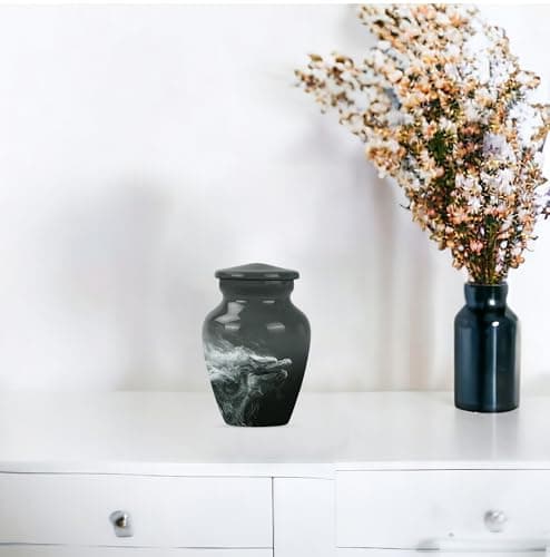 Dragon Urn, 3 Inch - Compact Urns for Human Ashes - Unique Urns - Burial Urns for Ashes - Artistic Urns - Small Decorative Urn - Memorial Urns for Grandparents - Pack of 1, Black B0D8BR9288