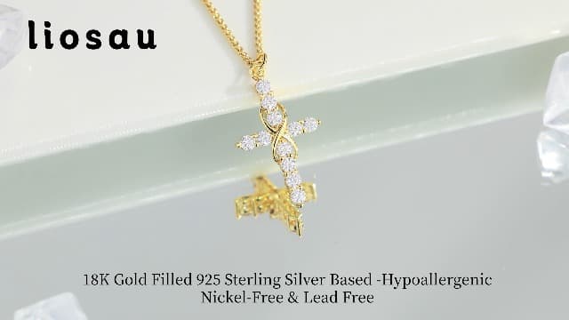 11 Round Moissanites,D-VVS1,Gifts for Christian Women,Religious Faith Jewelry|Anniversary Birthday Gifts for Wife Her w/LED Infinity Moissanite Cross Necklace for Women|S925 18K Gold Filled B0GVN8C6P5