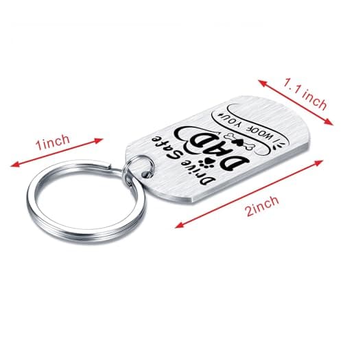 Alotozo Dog Dad Gifts for Men - Christmas Gifts from Dogs to Daddy - Drive Safe Dad Keychain - From Puppy to Daddy Stocking Stuffer - Dog Lover Gift for Father
