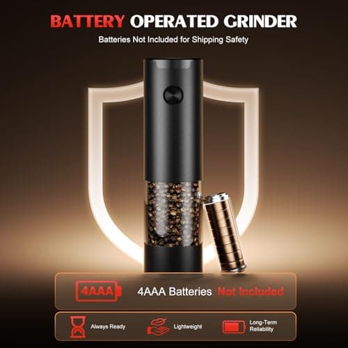 Electric Salt and Pepper Grinder Set Automatic Battery Pepper Mill Shakers Adjustable Coarseness Upgraded Larger Capacity with Led Home and Kitchen Appliances Christmas Gifts for Women