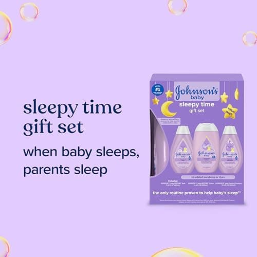 Bedtime Bath, Bedtime Lotion, & Calming Shampoo Gift Set with NaturalCalm Aromas Johnson's Baby Sleepy Time Gift Set, 3 Items B07DGPGR56