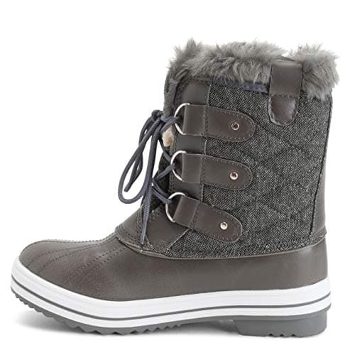 POLAR Womens Snow Boot Quilted Short Winter Snow Rain Warm Waterproof Boots