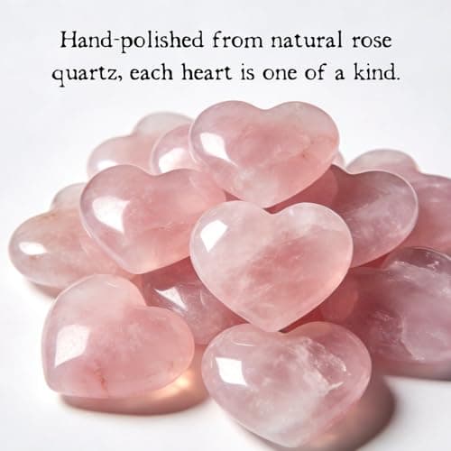 Gift for Girlfriend – My Rock Rose Quartz Heart Pocket Hug, Natural Crystal Love Stone Keepsake with Message Card & Gift Box, Love Gift from Boyfriend B0GG9PQF8Y