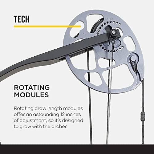 Diamond Archery Prism Fully Equipped Adjustable Durable Compound Bow, Right/Left Hand, 5-55 lbs Draw Weight, 295 FPS