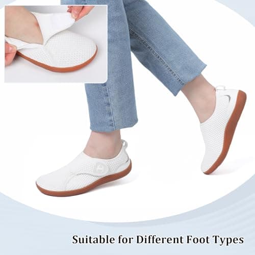 Scurtain Womens Walking Shoes Comfortable Wide Diabetic Shoes Adjustable Zero Drop Edema Shoe Breathable Neuropathy Nursing Shoes Casual Wide Width Sneakers
