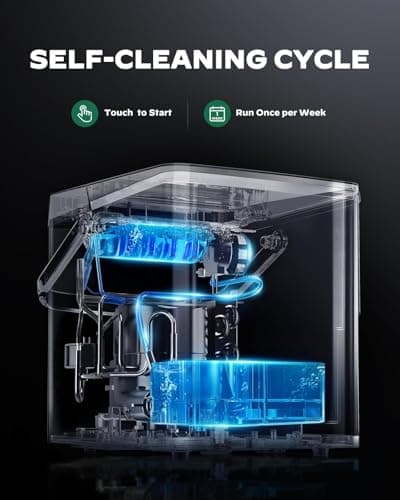 Silonn Countertop Ice Maker with Expanding Ice Basket, 9 Cubes in 6 Mins, 2.5L Ice Basket, Self-Cleaning Ice Maker with LED Touch Control, 2 Bullet Ice Sizes for Home, Kitchen, Office