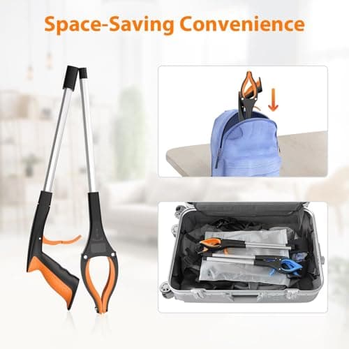32" Grabber Reacher Tool, 2-Pack Foldable Reacher Grabber Pickup Tool with 360° Rotating Jaw & Magnet, Trash Picker Upper Grabber, Lightweight Grabbers for Seniors Heavy Duty B0CGDM3SCN