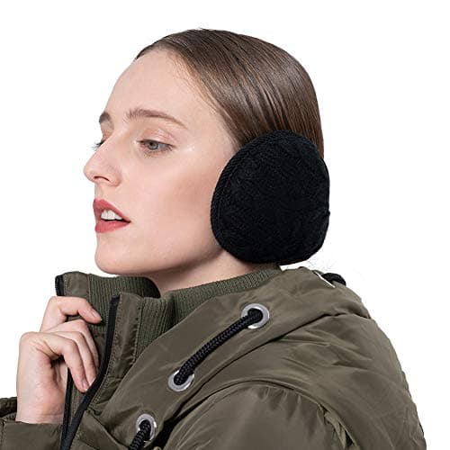 Surblue Unisex Warm Knit Earmuffs Ladies Outdoor Cashmere Winter Pure Color Fur Earwarmer