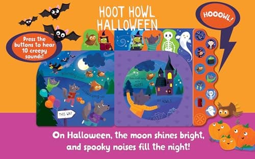 Hoot Howl Halloween 10-Button Sound Book for Little Trick-Or-Treaters (Interactive Children's Sound Book with 10 Spooky Sounds)