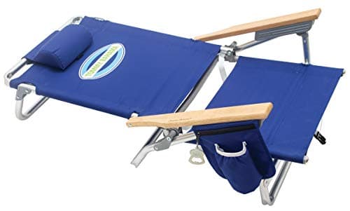 Tommy Bahama 2-Pack 5-Position Classic Lay Flat Backpack Beach Chair with Cooler and Cup Holder, Portable Folding Beach Chair for Tanning, Navy