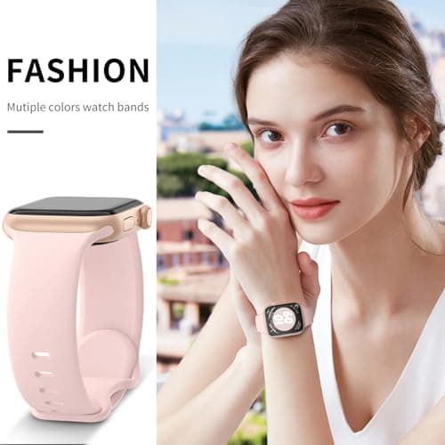 6 Pack Sport Bands Compatible with Apple Watch Band 38mm 40mm 41mm 42mm 44mm 45mm 49mm 46mm,Silicone Waterproof Strap for iWatch Apple Watch Series 11 10 9 Ultra 8 7 6 5 4 3 2 1 SE Women Men