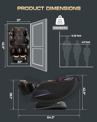 4D Massage Chairs Full Body,Zero Gravity SL-Track Shiatsu Massage Chair Recliner,Core Heating,20 Massage Techniques,Deep Yoga Stretch,Foot Rollers, Ai Voice,Touch Screen,Wireless Charging
