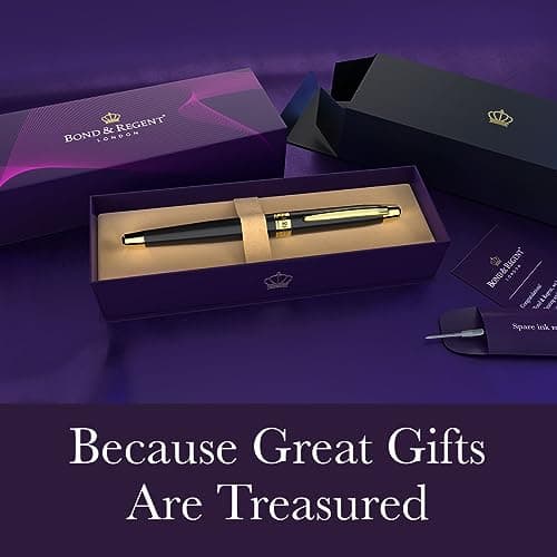 Luxury Rollerball Pen in Black with 24K Gold | Elegant Gift Set for Men & Women