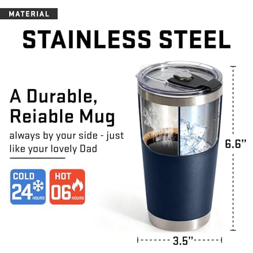 Gifts for Men, Dad for Christmas, Fathers Day - Dads Birthday Gift Ideas, Gifts for Dads from Daughter, Son - Cool Mens gifts Ideas, Mens Birthday Gift Ideas - Stainless Steel Men Tumbler 20Oz B0FS22TCHH