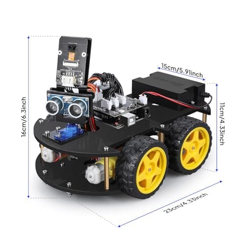 ELEGOO UNO R3 Smart Robot Car Kit V4 for Arduino Robotics for Kids Ages 8-12 12-16 STEM Science Kits Coding Gifts for 8 9 10 11 12 13 14 15 16 Year Old Boys Girls Teens Cool Engineering Building Toys