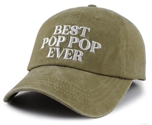 Best Pop Pop Ever Hats for Men Grandpa, Funny Adjustable Cotton Embroidered Dad Baseball Cap B0DPSPL9H4