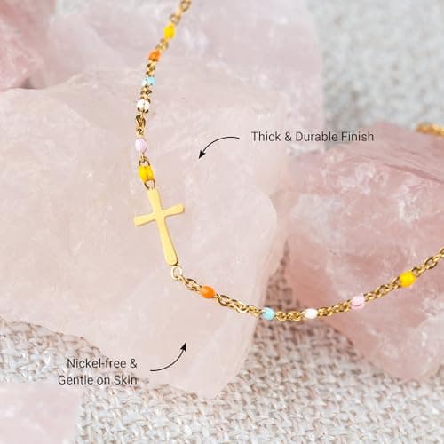 STORYJEWELLERY Friend Gifts for Women, Friend Bracelet, Cross Bracelets for Bestie, Friend Birthday Gifts for Women, Friendship Jewelry, Christian Jewelry B0CHHWRJX8