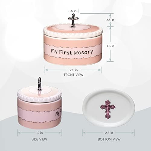 Girls My First Pink Rosary & Keepsake Box, Catholic Baptism Gifts for Baby Girl or Dedication Baptism Gifts for Girl or Kids