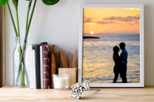 Tin Rose 10th Anniversary for Her Gift - Tin Gift 10 Year Wedding Anniversary for Wife Couples, Solid Pure Casted Everlasting Rose Tenth Decoration Aluminum for Him