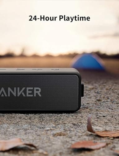 Anker Soundcore 2 Portable Bluetooth Speaker with Stereo Sound, Bluetooth 5, Bassup, IPX7 Waterproof, 24-Hour Playtime, Wireless, Speaker for Home, Outdoors, Travel