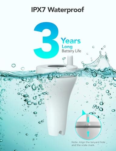 GoveeLife Smart Pool Thermometer Wireless App Easy Read, WiFi Digital Pool Thermometer Floating with IPX7 Waterproof, Notification Alert, Water Temperature Monitor for Hot Tub, Bath, Swimming, Pond