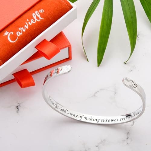 Carviell Bracelets for Women – 100+ Meaningful Engraved Messages – Solid 316L Surgical Stainless Steel Cuff Bracelet – Gift Ready B0C6HCVQD4