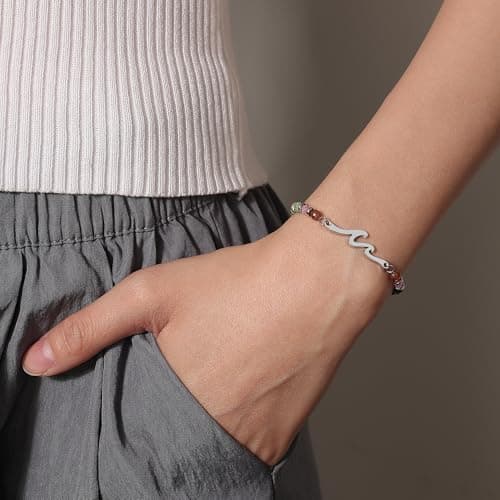 TONY & SANDY Friend Gifts for Women, Unique Birthday Gifts for Women, Sister Gift from Sister, Wave Bracelet, Christmas Stocking Stuffers for Woman Female, Bestie Friendship Bracelets B0FLY2BQWX
