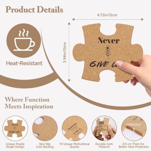 80Pcs/20 Sets Employee Appreciation Gifts Set - Puzzle Cork Coasters with Cards, Pens & Paper Bags, Thank You Gifts Bulk, Appreciation Gift for Coworkers, Perfect for Teachers, Nurses, Office, School B0GWCJP3J9