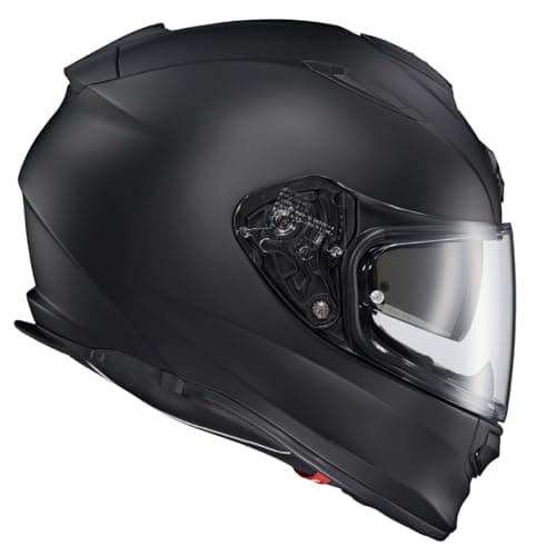 ScorpionEXO Ryzer Full Face Motorcycle Helmet with Pinlock Ready Shield with Integrated Speaker Pockets DOT ECE Approved Solid (Matte Black - X-Large)