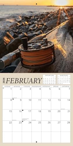 Fly Fishing Calendar 2026 - Angling Wall Calendar Bundle | 12" x 24" Open | 100+ Reminder Stickers | Fisherman Gifts, Office Supplies | Made in USA
