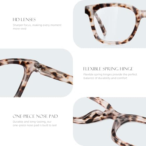 Reading Glasses for Women Men - Blue Light Blocking Magnifying Readers,Square Anti-Glare Computer Eyeglasses