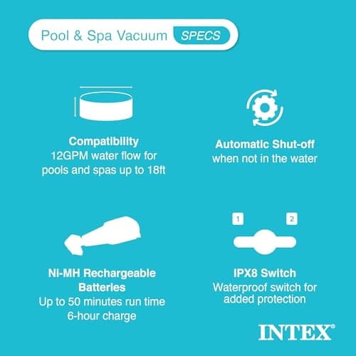 Intex 12 Gallon/45 Liters Pool and Spa Vacuum ZR100 Suitable for Use with All PureSpas, Above Ground Pools and In-Ground Pools