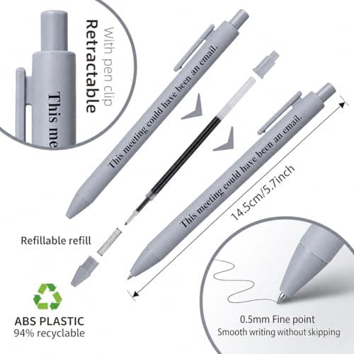 Black Ink Pens with Sayings; Sarcastic Gifts and Funny Office Gifts for Coworkers on Birthdays, at Work or for Appreciation Funny Pens for Adults, 10 Pcs Sarcastic Pens and Coworker Gifts for Work B0GY5CH68Z
