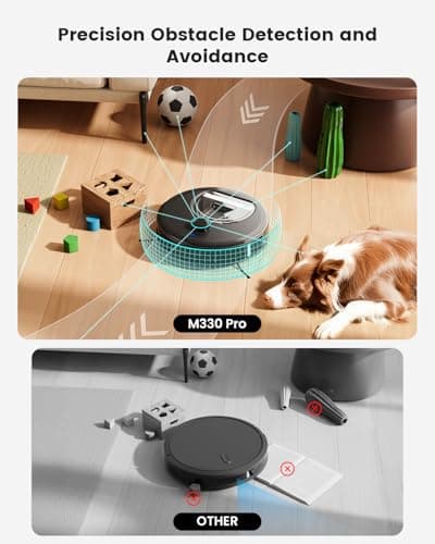 Lefant LiDAR Robot Vacuum and Mop, 450ml Visible Dustbin, Upgraded 190° PSD Obstacle Avoidance, Customized Cleaning, Multi-Floor Mapping, 150 Mins Runtime, 2.4G/5G WiFi, Pet Hair & Carpets, M330 Pro